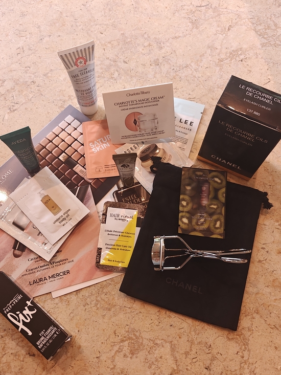 CHANEL Other - CHANEL Eyelash Curler with Black Pouch And Asst Beauty Samples